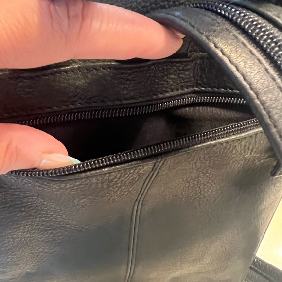 Tignanello black leather backpack, top handle csrry or shoulder also. main image 8